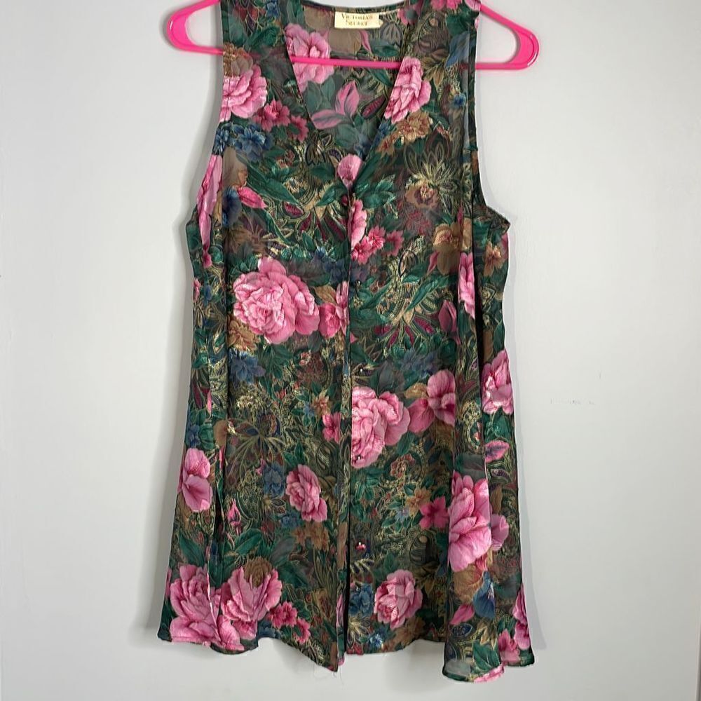Vintage Gold Label Victoria’s Secret Sleeveless Floral Nighty Medium